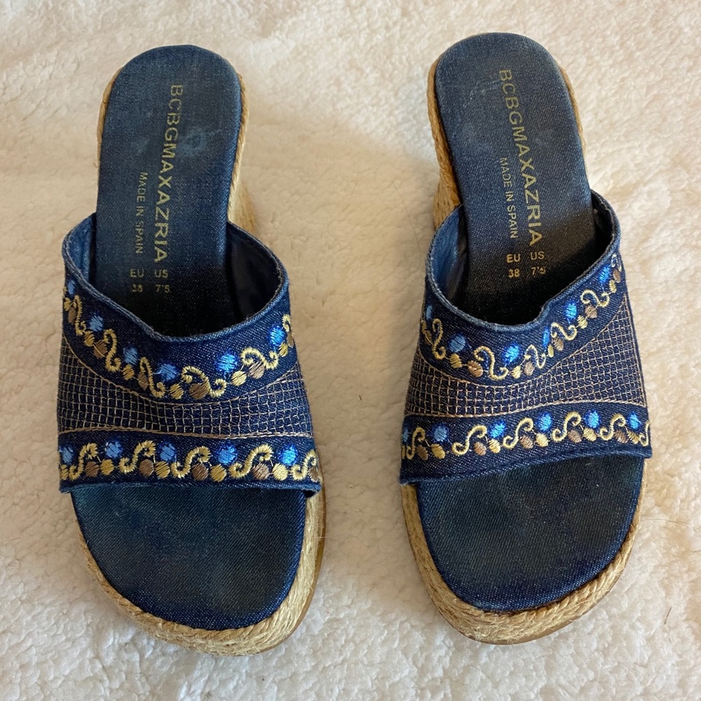 BCBGMaxAzria denim color wedges